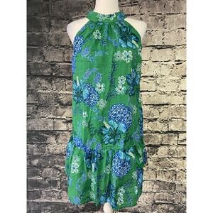 Olivaceous Dress Womens Small Green Blue‎ Casual Beach Hawaii Coastal Tropical